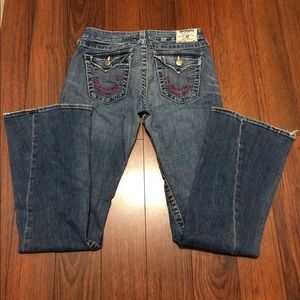 True Religion womens red rhinestone jeans